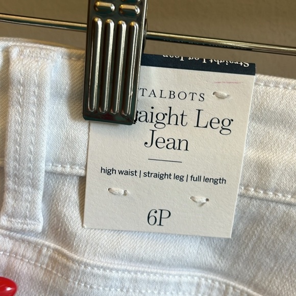 Talbots Straight Leg Jeans NWT White High Waist Full Length Size 6P Petite - Picture 4 of 11